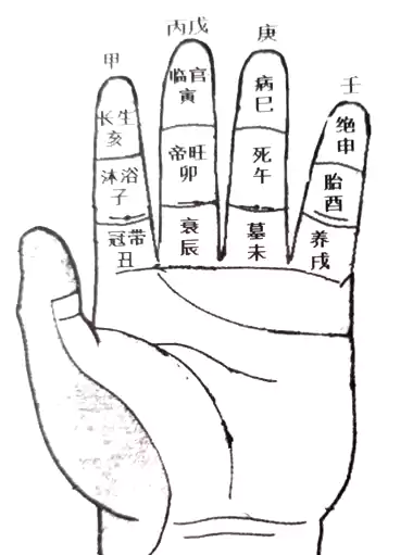 第二章风水基础 第四节指掌速算法-十干生旺死绝掌