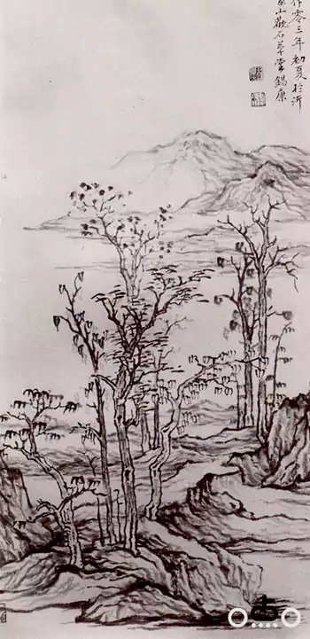 秋色平远图 赵锡康 元代王冕画的梅花 我们现在都叫它 墨梅图