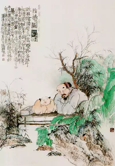 陪读图 连胜群作画 国人为什么没有灵性