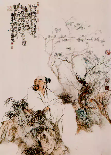 清风闲坐 白云高卧 连胜群作画