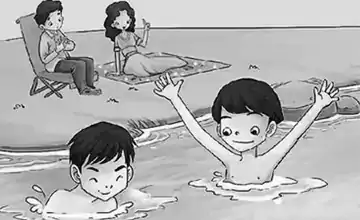 方向-一个在岸边散步的人不小心掉人了水中