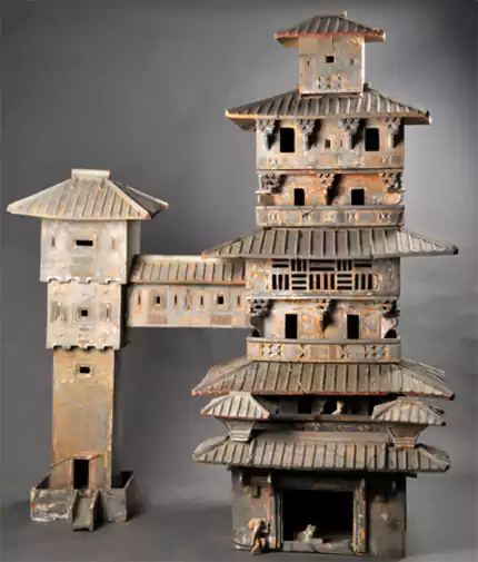 汉代的高层住宅建筑 -七层连阁式彩绘陶仓楼-天下至宝