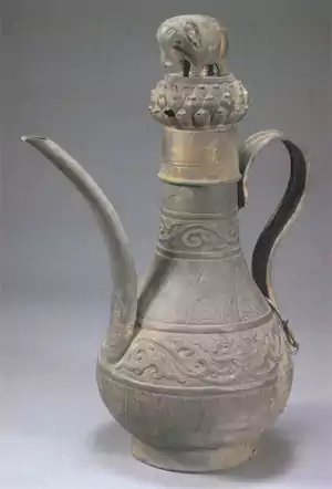 34 宋代银器之绝色  -莲盖溜肩银执壶-国宝文物