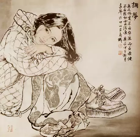 纯美如诗以情入画-读王远声的仕女作品有感 文/王占娥(三) 纯美如诗以情入画-读王远声的仕女作品有感 文/王占娥(三)