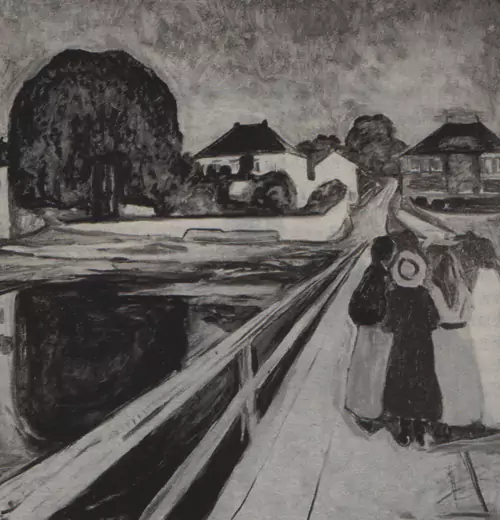 桥上四女孩  爱德华·蒙克挪威1899~1900年