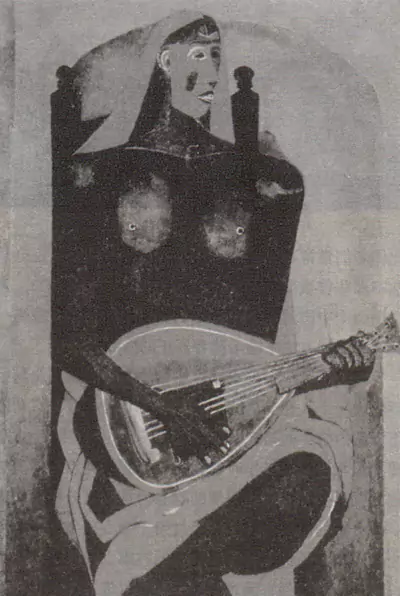 戴红面具的女人 鲁菲诺·塔马约 墨西哥 1940年 布面 油画私人收藏 戴红面具的女人 鲁菲诺·塔马约 墨西哥 1940年 布面 油画私人收藏