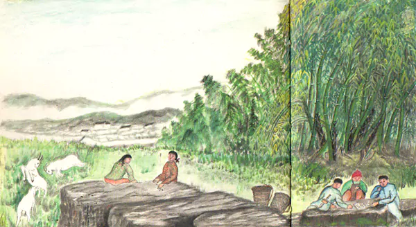 女孩捡子儿男孩走六子冲-那时候的童年-往事入画
