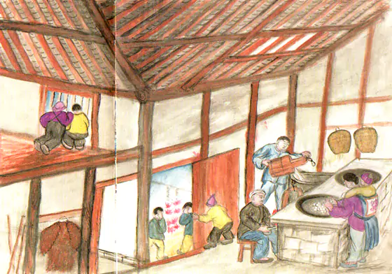 欢欢喜喜过年  几十年前 农村家庭的小娃儿-往事入画