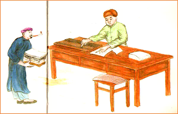 背口诀打算盘 几十年前 大家都用算盘来计算数字-往事入画