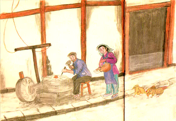 石匠修磨子 以前在农村 几乎家家户户都有石磨-往事入画 石匠修磨子 以前在农村 几乎家家户户都有石磨-往事入画