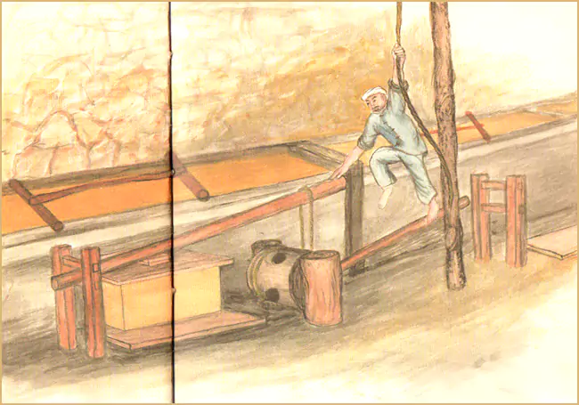 榨纸扯纸晾干 舀出来的纸叠在一起叫坨儿-往事入画 榨纸扯纸晾干 舀出来的纸叠在一起叫坨儿-往事入画