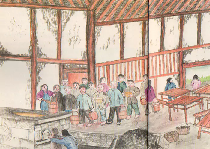 吃集体伙食那两年 1958年 人们开始吃集体伙食-往事入画 吃集体伙食那两年 1958年 人们开始吃集体伙食-往事入画