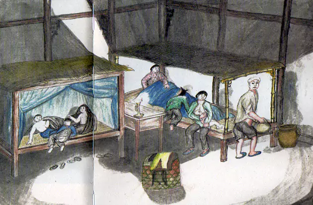 吹闹的歇房  五十到七十年代 大多数农村家庭都很贫困-往事入画