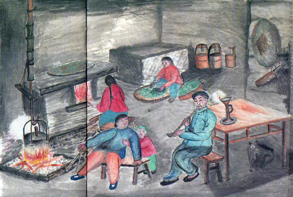 张石匠家的夜晚  五十年代 一位姓张的石匠在我家对面-往事入画