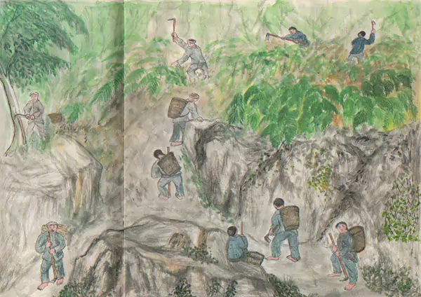 挖野菜树皮充饥 从1959年到1961年 我经历了这辈子-往事入画 挖野菜树皮充饥 从1959年到1961年 我经历了这辈子-往事入画