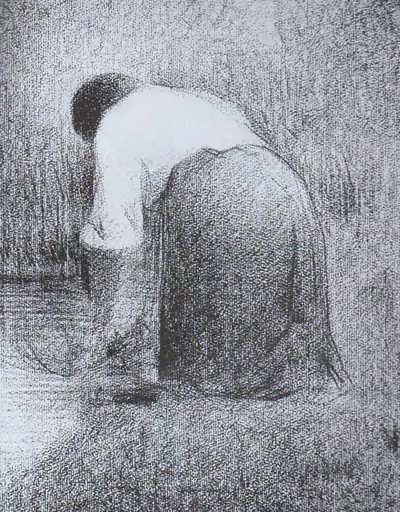 洗衣妇 约1881年 龚戴色粉笔 31.8x24.3cm