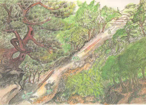 偷木料 我家房子后面的山叫东山梁子-往事入画