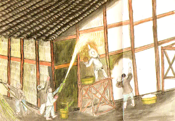 夹泥匠敷墙壁 1953年 离我家不远的煤厂旁边-往事入画
