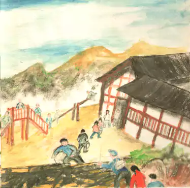 我上小学有点儿难-从前 小孩子上学是很困难的-往事入画