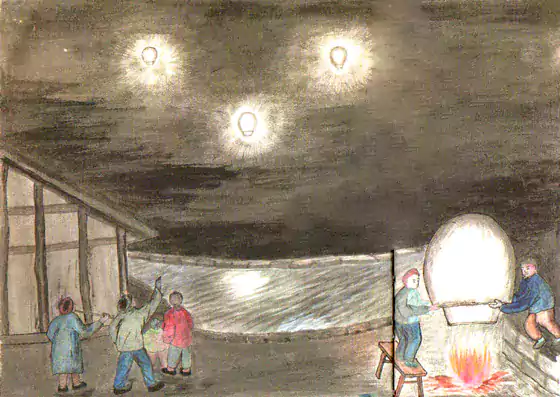 孔明灯飞上天  孔明灯也叫天灯-往事入画