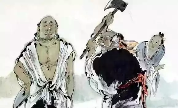 郢人-庄子 斧子抡得呼呼地响 一斧斫掉了鼻尖上薄薄一层白粉 鼻子却一点没受伤
