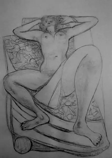 坐着的女人-德国画家 雕塑家 作家画坛巨匠贝克曼的素描