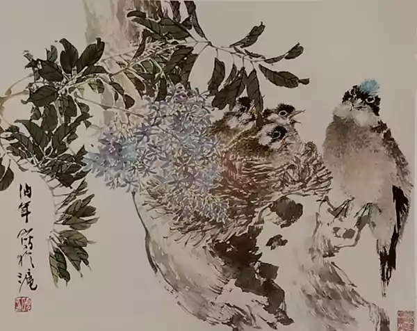 天竹  在海派画家眼里 天竹含有祝福 祝愿的意思,任伯年这幅