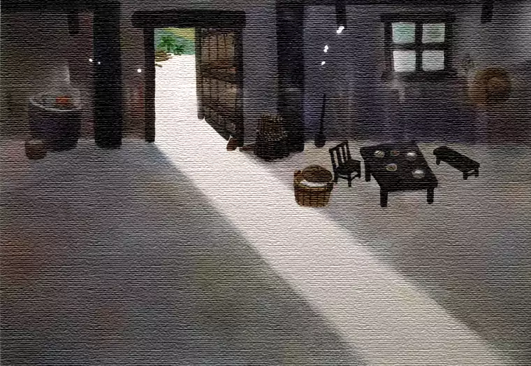 一束光照进了我的心灵 欣赏高婧的绘画作品-十万山花开-瑶族人家