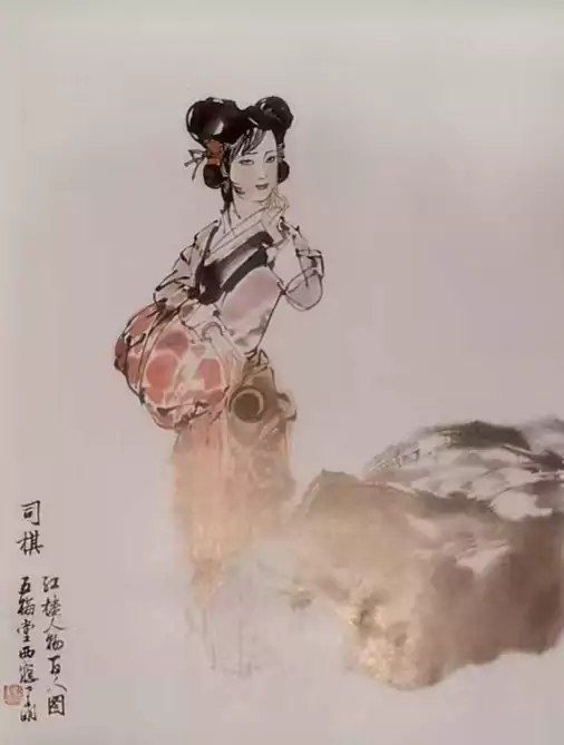 七律・咏红楼司琪-侯建明画的红楼梦人物：司琪