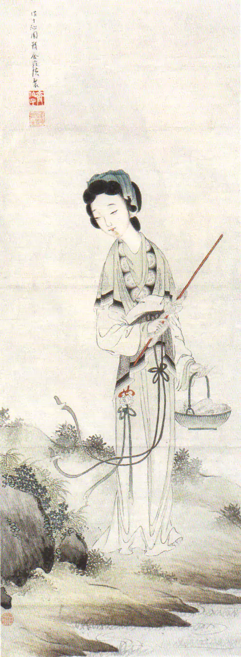 齐白石：西施浣紗 約一八九三年 縱九〇厘米 横三三厘米