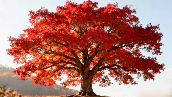 冬园里的一团火:那株红枫偏生在枯寂里烧起了一团火