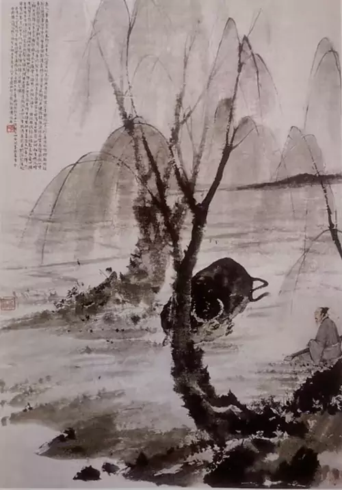 柳下弦歌 牛亦知音-欣赏傅抱石笔下的这幅《对牛弹琴图》有感