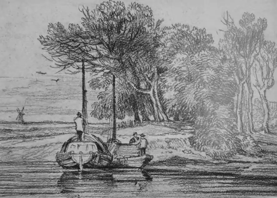 河畔的素描诗：伦勃朗的作品 属于他晚年的风景素描系列