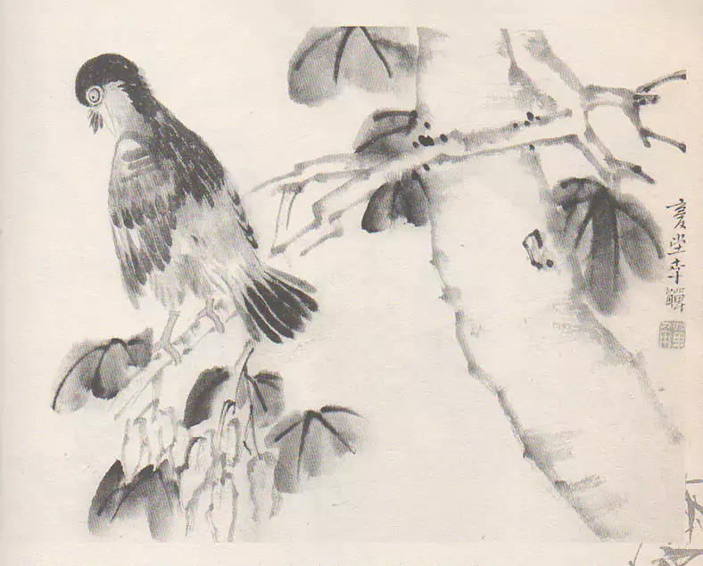 题李鱓《桐阴栖禽图》墨桐疏影覆清阴 一鸟栖枝意自深 题李鱓《桐阴栖禽图》墨桐疏影覆清阴 一鸟栖枝意自深