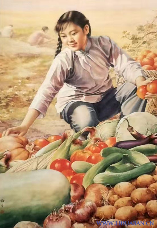 中国年画欣赏-瓜肥菜绿 满纸丰收意